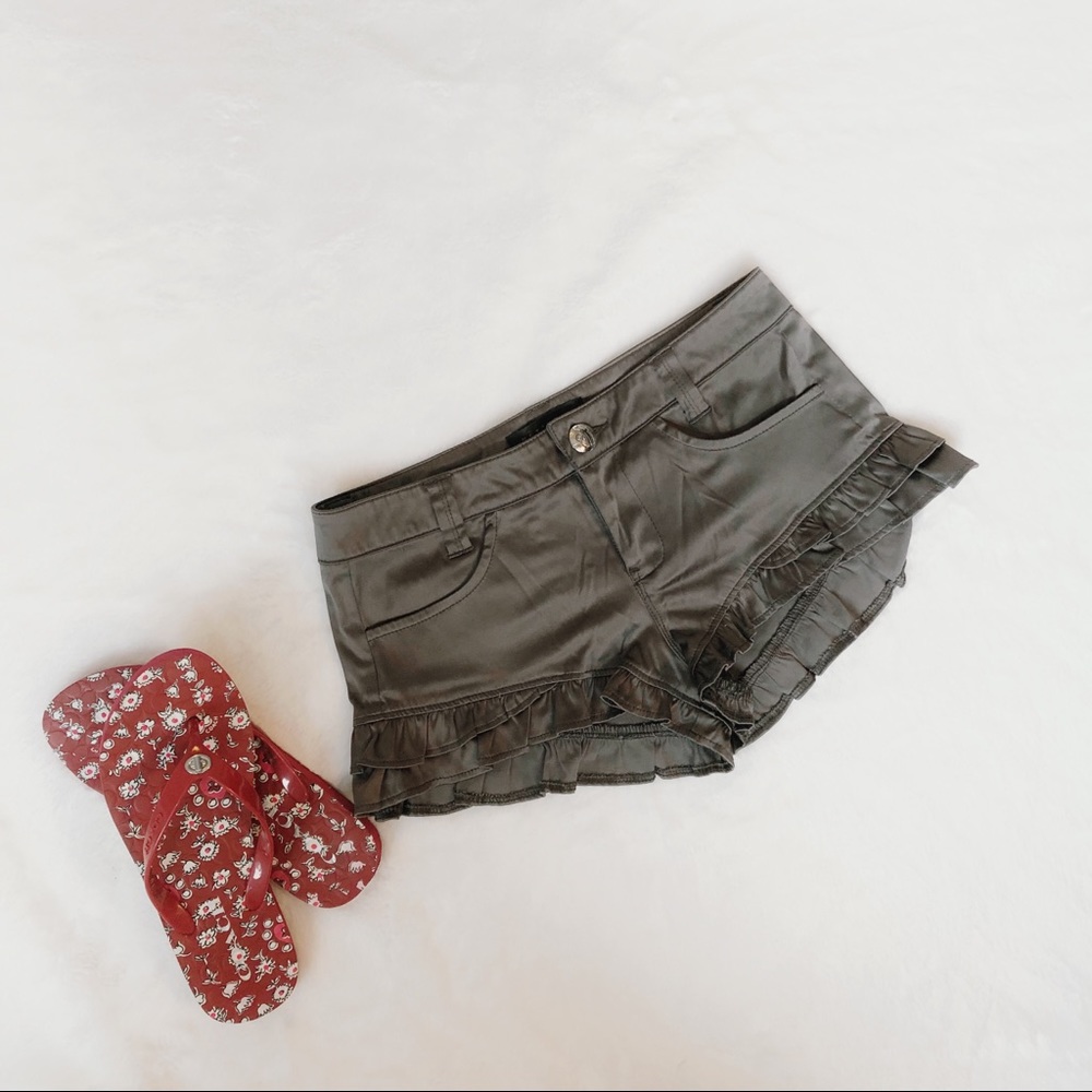 Better B ruffled satin shorts